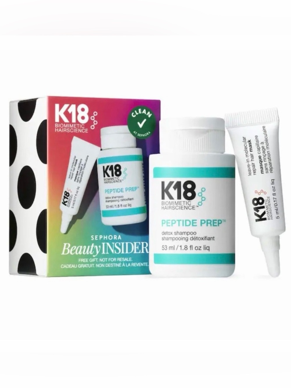 K18 Peptide Prep Detox Shampoo & Treatment Kit - White with Teal Accent